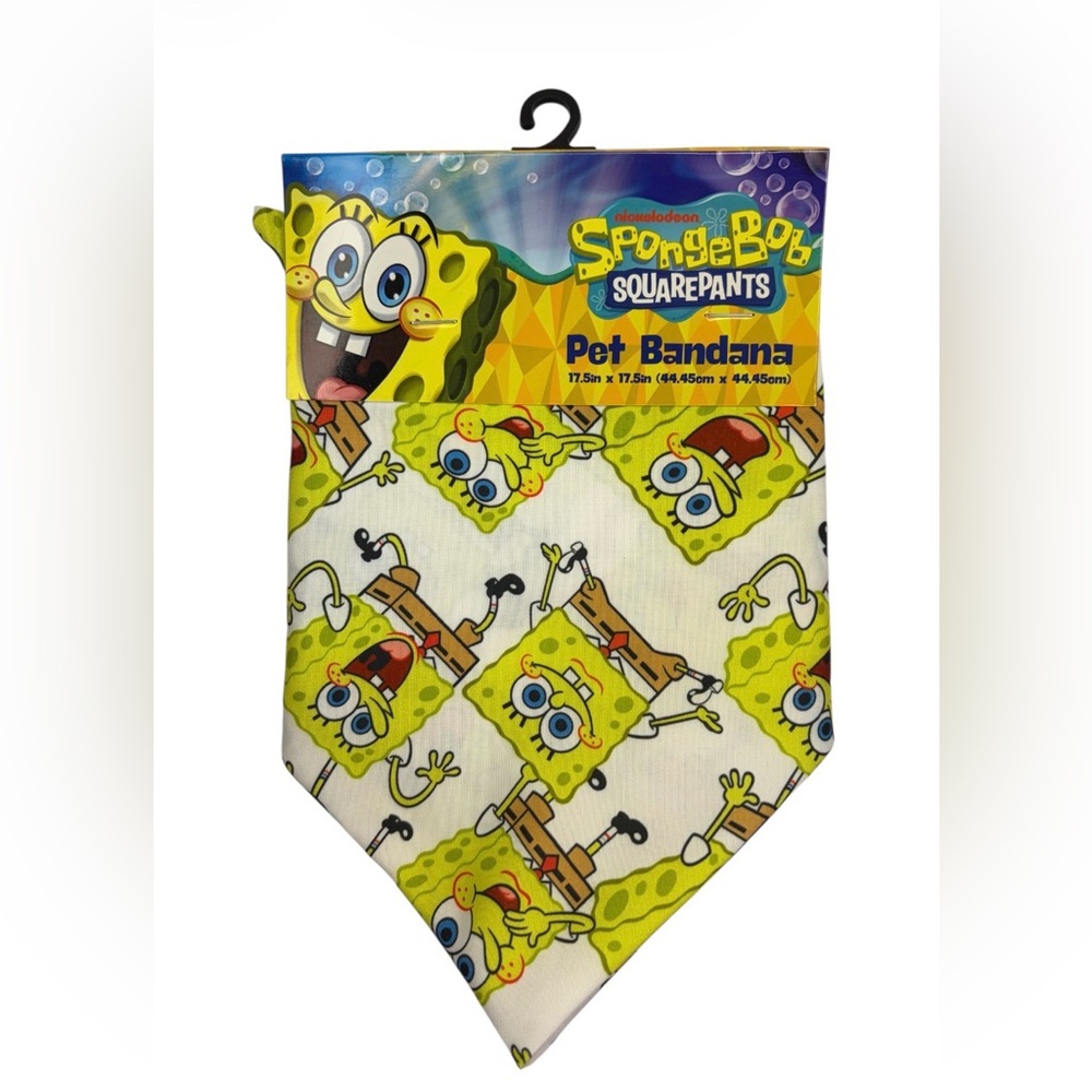 SpongeBob SquarePants Yellow and White Pet Bandana